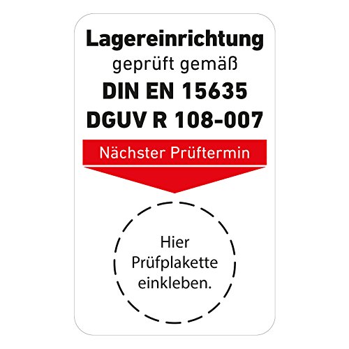 Grundplaketten für Prüfplaketten "Lagereinrichtung geprüft" von Generic