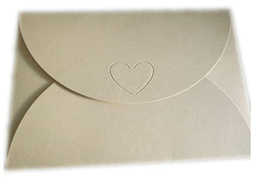 Grußkarte 10x 250g Pearl Papier Umschläge Weißgold Rand Vintage Retro Hochzeit Hochzeit Einladung Umschlag Grußkarten Geschenk 195mm x 135mm Grußkarte hochzeit (Size : Craft heart) von Generic