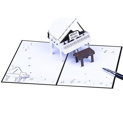 Grußkarten - Kreative Karte - Klaviergrußkarte, Pop-Up Karte aus Papier, Klappkarte zum Geburtstag mit Umschlag, lustige handgefertigte Celebrationskarte Grußkarten - Kreative Karte - Klaviergrußkarte, Pop-Up Karte aus Papier, Klappkarte zum Geburtstag mit Umschlag, lustige handgefertigte Celebrationskarte von Generic