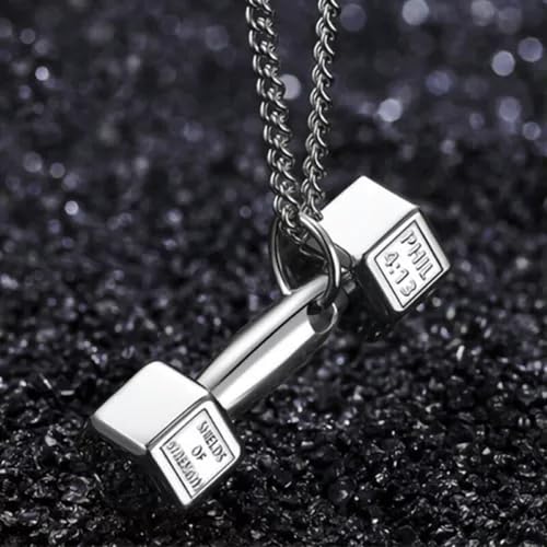 Gym Dumbbell Pendant Necklace Sports Bell Pendant Fashion Chain Necklace-A1 von Generic