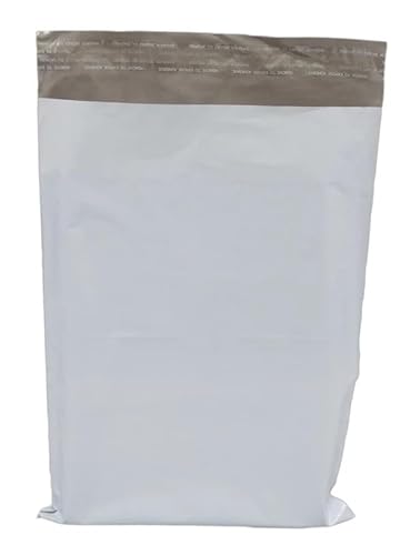 HMN Supplies LLC Poly-Versandtaschen, hochwertig, selbstverschließend, wasserdicht, reißfest, hergestellt in den USA, 16,5 x 26,7 cm, Weiß, 100 Stück von Generic