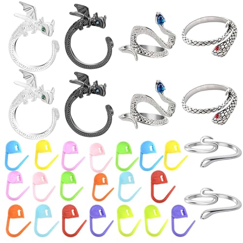 Häkel-Fingerring, Fingerringe mit gehäkelten Tieren - 10 Stück Häkel-Fingerringe mit Tier-Design - Stoffring mit Filzstift für Ringe aus Legierung Z Häkel-Fingerring, Fingerringe mit gehäkelten Tieren - 10 Stück Häkel-Fingerringe mit Tier-Design - Stoffring mit Filzstift für Ringe aus Legierung Z von Generic