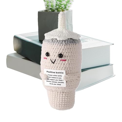 Häkel-Puppe mit Wasserflasche, niedliche Puppe, inspirierendes Strickspielzeug mit Positivkarte, Strümpfe für Frauen, Männer, Freunde, Tochter, Kinder. von Generic