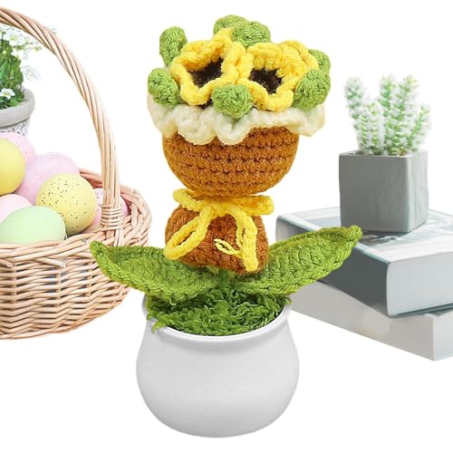 Häkelblumen, handgehäkelt, Blume, Topf, Blumenstrauß, matt, für Büro im Topf, niedliches Büro-Dekor für Muttertag, Valentinstag, Frauen Häkelblumen, handgehäkelt, Blume, Topf, Blumenstrauß, matt, für Büro im Topf, niedliches Büro-Dekor für Muttertag, Valentinstag, Frauen von Generic