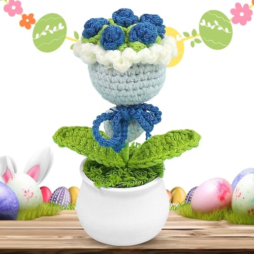 Häkelblumen - Schreibtischblumen in gehäkelten Töpfen, Blumenstrauß | exquisite Schönheit und bunte Pflanze aus Schönheitsgewebe, niedliche Dekoration für den Schreibtisch Häkelblumen - Schreibtischblumen in gehäkelten Töpfen, Blumenstrauß | exquisite Schönheit und bunte Pflanze aus Schönheitsgewebe, niedliche Dekoration für den Schreibtisch von Generic