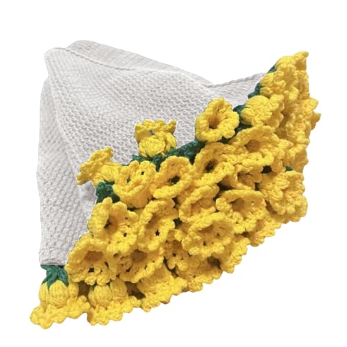 Häkeldecke-Set – Komplettes Set mit handgefertigten Häkelblumen, flauschige und grobe Wolle | Elegante Heimdekoration Waschbar Für Anfänger, Entspannende Häkelaktivitäten Für Erwachsene von Generic