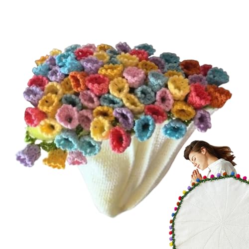 Häkeldecke-Set – Komplettes Set mit handgefertigten Häkelblumen, flauschige und grobe Wolle | Elegante Heimdekoration Waschbar Für Anfänger, Entspannende Häkelaktivitäten Für Erwachsene von Generic