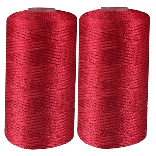 Häkelgarn - 2pcs Baumwollgarn | Strickgarne | Hand Stricken Leichten Körper Yarrn | Handgefertigtes Handwerk Nylon Häkeln Kabel | Metallgloss Dünner Baumwollfaden Für Diyy Summer Cool Hut Schuhe T von Generic