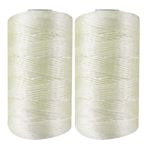 Häkelgarn - 2pcs Baumwollgarn | Strickgarne | Hand Stricken Leichten Körper Yarrn | Handgefertigtes Handwerk Nylon Häkeln Kabel | Metallgloss Dünner Baumwollfaden Für Diyy Summer Cool Hut Schuhe T von Generic
