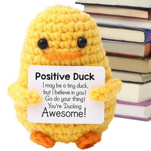 Häkelhaugpuppe - handgefertigt, weiche Stütze Plüsch | Emotional Comfort Ente mit Ermutigungskarte, gestrickte Pocket Ente | Dekorative süße Verzierung für Tisch, Bücherregal, Schlafzimmer, Wohnz Häkelhaugpuppe - handgefertigt, weiche Stütze Plüsch | Emotional Comfort Ente mit Ermutigungskarte, gestrickte Pocket Ente | Dekorative süße Verzierung für Tisch, Bücherregal, Schlafzimmer, Wohnz von Generic