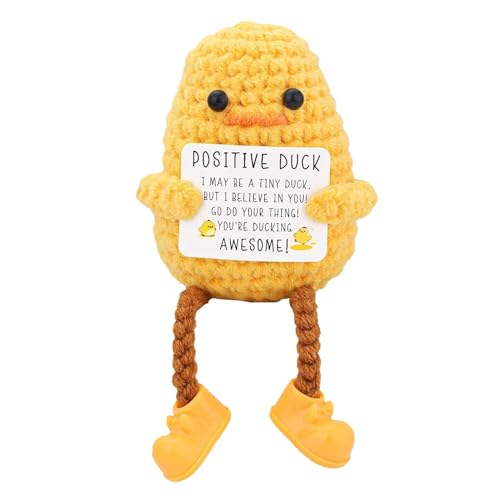 Häkeln positiv, emotionale Unterstützung | Strickspielzeug - Niedliche Häkelpuppe, tröstende Ente, fröhliche Ente, Motivation mit P-Papier Häkeln positiv, emotionale Unterstützung | Strickspielzeug - Niedliche Häkelpuppe, tröstende Ente, fröhliche Ente, Motivation mit P-Papier von Generic