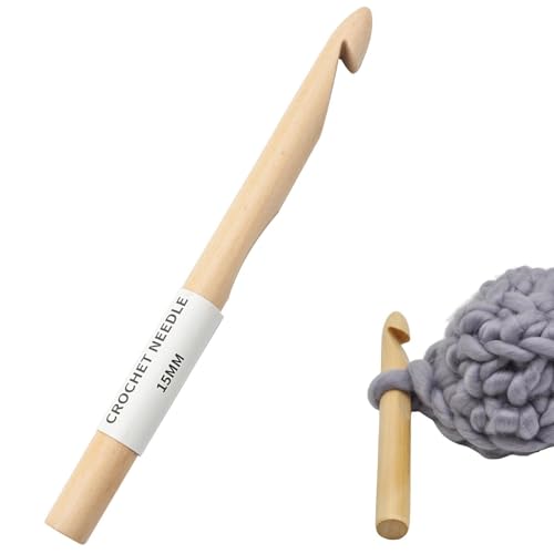 Häkelnadel aus - Handgeschnitzte Häkelnadeln, Garnhaken aus | 15/20/25 mm ergonomische Häkelnadeln mit Etui, Häkelnadeln aus, großer Haken für schwache Hände, lange Häkelnadeln Häkelnadel aus - Handgeschnitzte Häkelnadeln, Garnhaken aus | 15/20/25 mm ergonomische Häkelnadeln mit Etui, Häkelnadeln aus, großer Haken für schwache Hände, lange Häkelnadeln von Generic