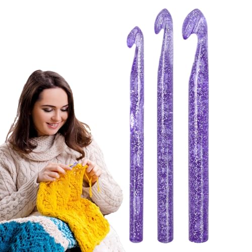 Häkelnadeln, Häkelnadel-Set – 3 Größen Häkelnadel 15 mm, 12 mm, 10 mm, Kristall-Pailletten-Häkelnadel-Set, Häkelnadeln, Häkelset für Anfänger, Erwachsene, Häkelnadeln Häkelnadeln, Häkelnadel-Set – 3 Größen Häkelnadel 15 mm, 12 mm, 10 mm, Kristall-Pailletten-Häkelnadel-Set, Häkelnadeln, Häkelset für Anfänger, Erwachsene, Häkelnadeln von Generic