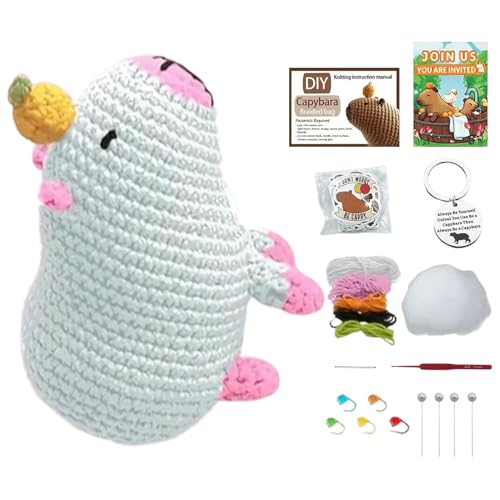 Häkelset Garn Häkelset Capybara Stricken Kit Tier Häkeln Set Häkeln Spielzeug Set Stricken Zubehör Kit Capybara Häkeln Tiere Anfänger Häkelset Strickset Wolle Capybara Häkeln von Generic