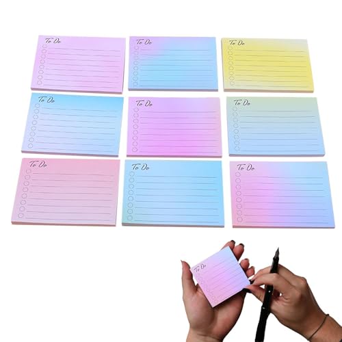 Haftnotizblock für die Liste von Dingen, Haftnotizen für Planer – Packung mit 9 englischen Aufklebern, linierte Planungsaufkleber, Haftnotizen aus Papier mit Doppelkleber von Generic