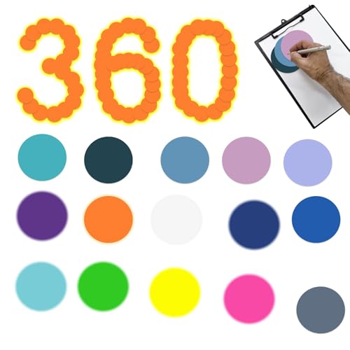 Haftnotizen - Selbstklebende Haftnotizen Runde Pads 360pcs - Helle Farben selbstklebende Pads Stark selbstklebend rund Memolabel für Schule und Zuhause Haftnotizen - Selbstklebende Haftnotizen Runde Pads 360pcs - Helle Farben selbstklebende Pads Stark selbstklebend rund Memolabel für Schule und Zuhause von Generic