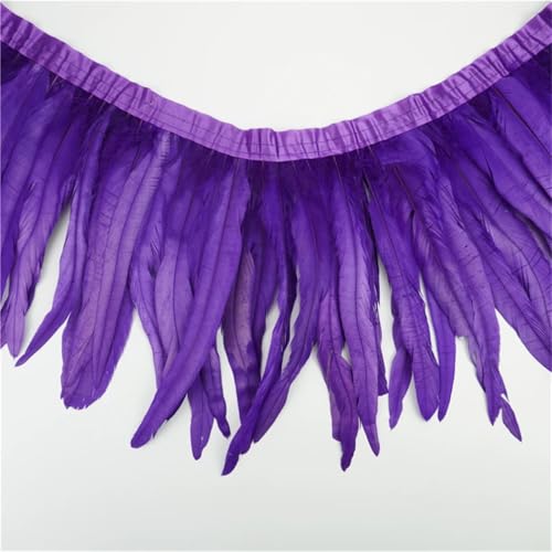 Hahnenschwanz-Federborte, Nähzubehör, farbige Fransen, Nähfedern, DIY, Urlaubsdekorationen, Lila, 30–35 cm, 2 m Hahnenschwanz-Federborte, Nähzubehör, farbige Fransen, Nähfedern, DIY, Urlaubsdekorationen, Lila, 30–35 cm, 2 m von Generic