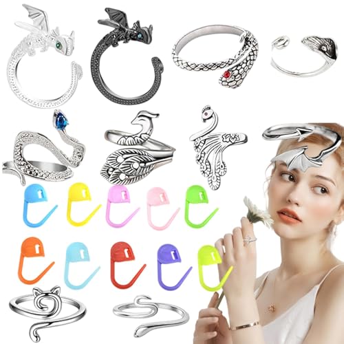 Haken-Spannring – Tier-Haken-Spannringe für Haken | 10 x verstellbare Hakenringmarkierer | Ringmarker aus Zinklegierung von Generic