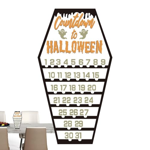 Halloween-Adventskalender 2024, Halloween-Countdown-Kalender 2024, gruselige Countdown-Kalenderzeichen, Holz-Countdown-Kalender, Dekorationen von Generic