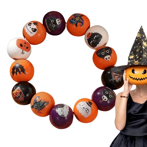 Halloween-Armbänder, Halloween-Armbänder aus | Kürbisperlen Urlaub Frauen Männer Armband aus , festliche Halloween-Kostüme, Armband, Partygeschenke, Schmuck für verliebte Familien von Generic