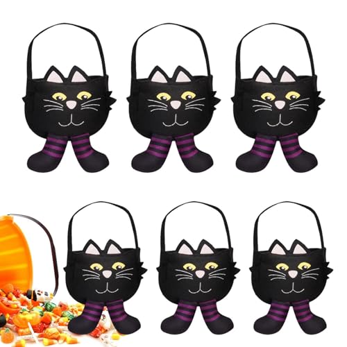 Halloween Candy Bag, Halloween Candy Bag - 6 Stück Schwarze Katze Süßigkeiten Geschenktüten, Saures Süßigkeitenbeutel | Schwarze Katzen Tasche Tess Candy Bag Halloween Candy Bag, Halloween Candy Bag - 6 Stück Schwarze Katze Süßigkeiten Geschenktüten, Saures Süßigkeitenbeutel | Schwarze Katzen Tasche Tess Candy Bag von Generic