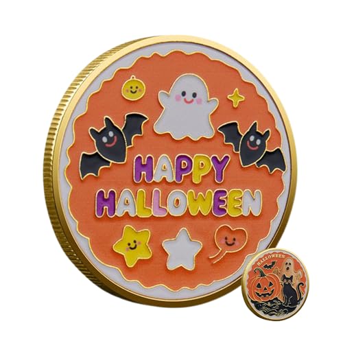 Halloween Collectible Coin - Halloween Souvenirwährung, Dekorative Festgedenkobjekt Für Freunde | Mutterfamilie Erwachsener Hallowen -Währungskollektierfestdekoration Halloween Collectible Coin - Halloween Souvenirwährung, Dekorative Festgedenkobjekt Für Freunde | Mutterfamilie Erwachsener Hallowen -Währungskollektierfestdekoration von Generic