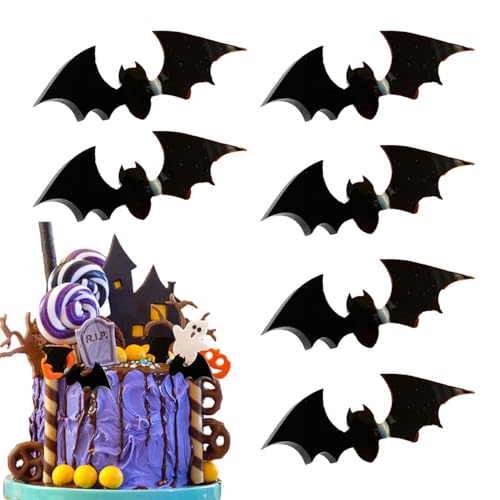 Halloween-Cupcake-Dekoration, Fledermaus-Kuchendekoration | schwarze Kuchendekoration aus Acryl, Halloween-Cupcake-Picks in Fledermausform | far spielzeug Halloween-Cupcake-Dekoration, Fledermaus-Kuchendekoration | schwarze Kuchendekoration aus Acryl, Halloween-Cupcake-Picks in Fledermausform | far spielzeug von Generic