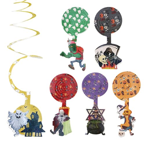 Halloween Deckenschlangen | Halloween Indoor Decke Swirl Dekorationen - Gruselige Spook Haus Deckendekoration Wirbel Luftschlangen für Türrahmen von Generic