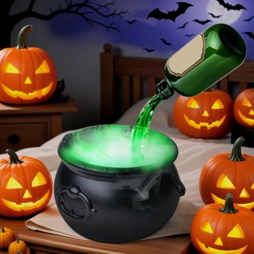 Halloween-Dekorationen für den Innenbereich, Kessel, Halloween-Dekor mit schwimmenden Trankflaschen und Diffusor, pooky Vintage schwarze Kunststoffschale, Party-Dekoration für den Tisch, Raum, Schwarz Halloween-Dekorationen für den Innenbereich, Kessel, Halloween-Dekor mit schwimmenden Trankflaschen und Diffusor, pooky Vintage schwarze Kunststoffschale, Party-Dekoration für den Tisch, Raum, Schwarz von Generic