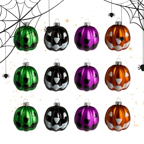 Halloween Dekorative Kürbis Dekoration | 12 Stück Kürbis Bälle Geisterhafte Dekorationen | Herbstfest Dekoration Baum Anhänger Für Feiertage Party Events Karneval Maskerade Party The von Generic