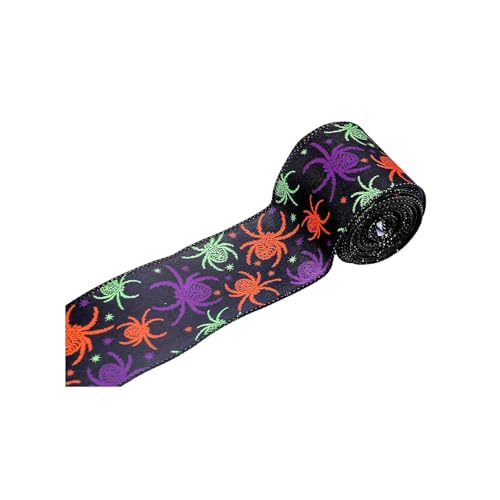Halloween-Druckband für Partydekorationen, dekoratives Stoffband, perfekt für Veranstaltungen und Feiern Pbk654 (B, 6.4cm) von Generic
