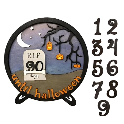 Halloween-Heimdekoration, Halloween-Countdown-Kalender, kreativer gruseliger hölzerner Adventskalender aus Holz, kreative gruselige Ornamente aus Holz, bewegliche digitale Blöcke für Halloween-Heimdekoration, Halloween-Countdown-Kalender, kreativer gruseliger hölzerner Adventskalender aus Holz, kreative gruselige Ornamente aus Holz, bewegliche digitale Blöcke für von Generic