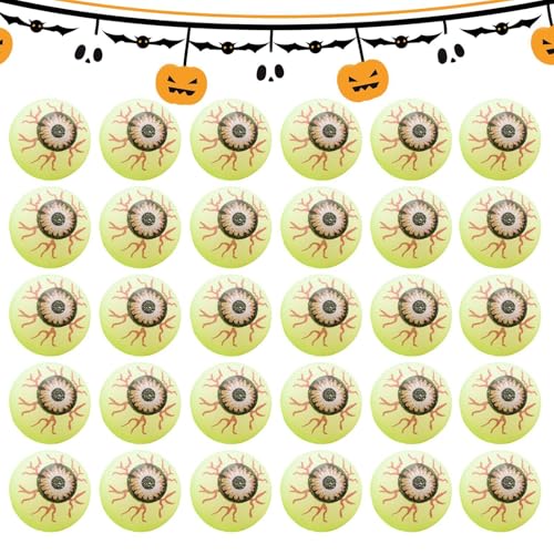 Halloween-Hüpfbälle, im Dunkeln leuchtende Augäpfel - Halloween-Taschenfüller, 30 Stück, leuchtende Augäpfel | 30-teiliges Halloween-Leckerli-Tütenfüllset mit leuchtenden Augäpfeln Halloween-Hüpfbälle, im Dunkeln leuchtende Augäpfel - Halloween-Taschenfüller, 30 Stück, leuchtende Augäpfel | 30-teiliges Halloween-Leckerli-Tütenfüllset mit leuchtenden Augäpfeln von Generic