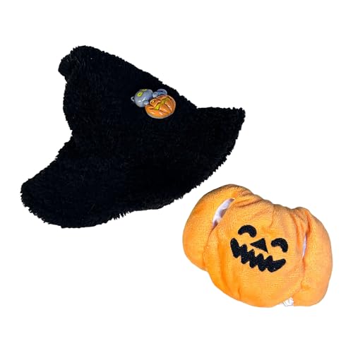 Halloween-Kürbis-Outfit mit Geister,Süßes Kürbis-Kleidung mit Hexenhut für 17 cm Puppen,Kürbis-Top-Zauberer und Oberteil für Sammler-Kinder-Outfit Halloween-Kürbis-Outfit mit Geister,Süßes Kürbis-Kleidung mit Hexenhut für 17 cm Puppen,Kürbis-Top-Zauberer und Oberteil für Sammler-Kinder-Outfit von Generic