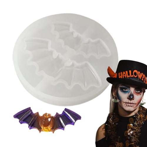 Halloween Ohrringe Harzformen, Halloween Harz Ohrringe Formen | Kürbis Fledermaus Geist baumeln Formen | Halloween Silikonformen Ohrring Epoxidharz Schmuck Form Halloween Anhänger Schlüsselanhänger von Generic