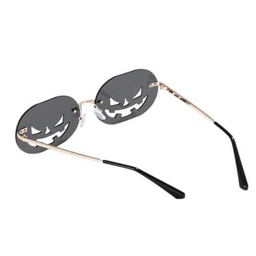 Halloween-Sonnenbrille, rahmenlos, Originalbrille, Kostüm-Zubehör, UV400, für Halloween-Party, Breite 67 mm Halloween-Sonnenbrille, rahmenlos, Originalbrille, Kostüm-Zubehör, UV400, für Halloween-Party, Breite 67 mm von Generic