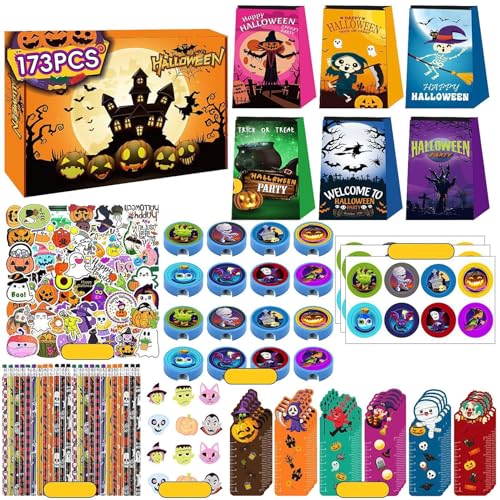Halloween-Spielzeugset, Halloween-Spielzeug-Sortiment für 173 Stück Partygeschenke für | Preisbox für Halloween-Partygeschenke, Spielzeug-Sortiment, Behandlungs-Tipps Halloween-Spielzeugset, Halloween-Spielzeug-Sortiment für 173 Stück Partygeschenke für | Preisbox für Halloween-Partygeschenke, Spielzeug-Sortiment, Behandlungs-Tipps von Generic