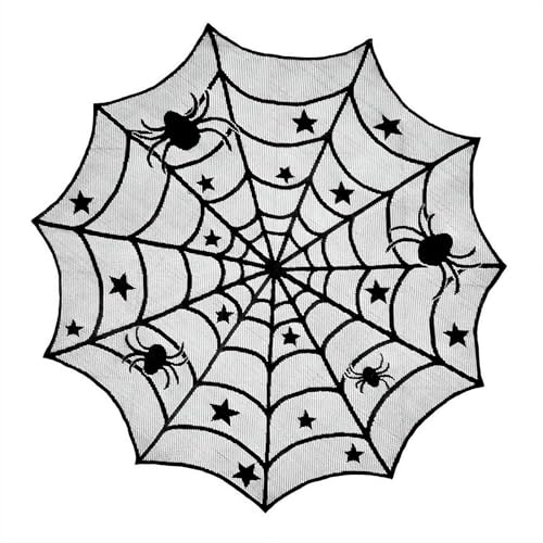 Halloween-Spinnennetz-Spitzentischdecke, gruselige Gothic-Tischdecke, Dekoration für Halloween, Abendessen, Spukhaus, Motto-Partyzubehör von Generic