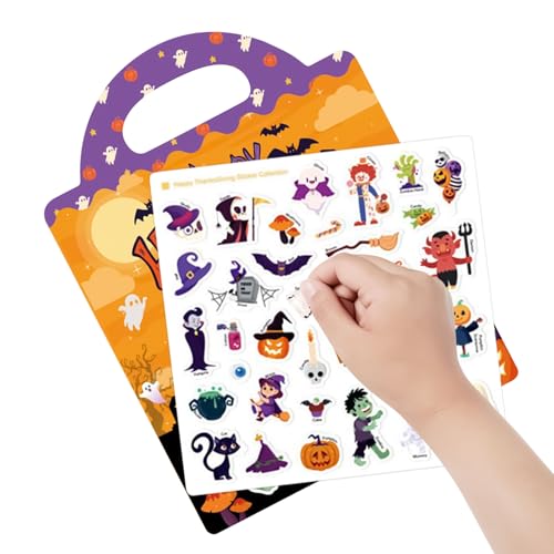 Halloween Sticker Book - Wiederverwendbares Handwerksspielzeug -Engagement -Aktivitätsbuch mit Themenaufklebern, fördert Fantasie und praktische Spaß, Leichtes und tragbares | Ideal für Kleinkinder, V Halloween Sticker Book - Wiederverwendbares Handwerksspielzeug -Engagement -Aktivitätsbuch mit Themenaufklebern, fördert Fantasie und praktische Spaß, Leichtes und tragbares | Ideal für Kleinkinder, V von Generic