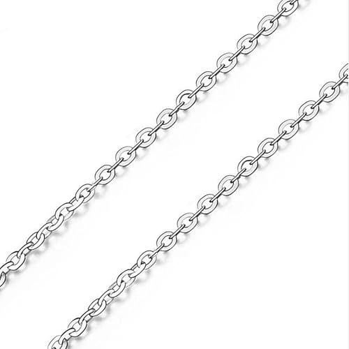 Halskette aus reinem 18 Karat Weißgold AU750, 1 mm Glieder, Rolo-Kette, 45,7 cm, 750C002-18 Halskette aus reinem 18 Karat Weißgold AU750, 1 mm Glieder, Rolo-Kette, 45,7 cm, 750C002-18 von Generic