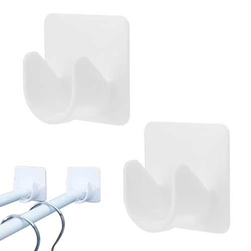 Halterung für Gardinenstange, Klebehaken für Gardinenstangen - Robuste Halterungen für Vorhänge mit gebogener Nut Design | Haken für Gardinenstangen mit starker Tragfähigkeit und langer Tragfähigkeit Halterung für Gardinenstange, Klebehaken für Gardinenstangen - Robuste Halterungen für Vorhänge mit gebogener Nut Design | Haken für Gardinenstangen mit starker Tragfähigkeit und langer Tragfähigkeit von Generic
