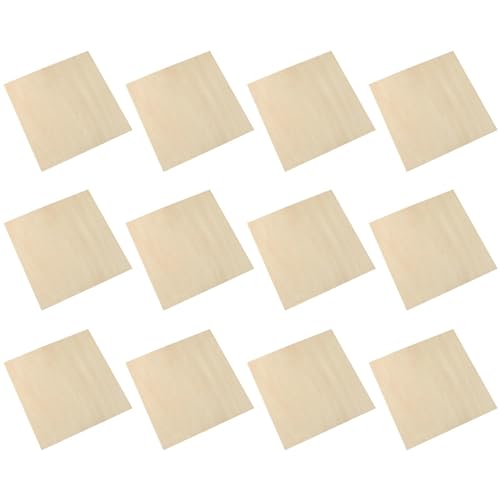 Handgefertigtes Holzbrett, Lindenblatt, quadratische Holzbrettplatten, feine rechteckige Holzstücke, 12 quadratische Holzblätter zum Zeichnen, Malen Handgefertigtes Holzbrett, Lindenblatt, quadratische Holzbrettplatten, feine rechteckige Holzstücke, 12 quadratische Holzblätter zum Zeichnen, Malen von Generic