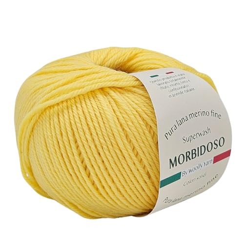 Handstrickgarn, 100% Merinowolle, einlaufsicher, zum Häkeln und Stricken, Babywolle, einfarbig, 50 g, 150 m, für Bekleidungsdecken und vieles mehr (Sonnenblume 20) von Generic