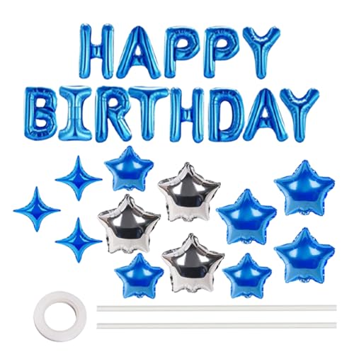 Happy Birthday Banner, Folienstern Geburtstag Party Dekorationen, Folienbuchstaben Home Decor Aufblasbare Partyzubehör für Outdoor, Hinterhof & Wohnzimmer Happy Birthday Banner, Folienstern Geburtstag Party Dekorationen, Folienbuchstaben Home Decor Aufblasbare Partyzubehör für Outdoor, Hinterhof & Wohnzimmer von Generic
