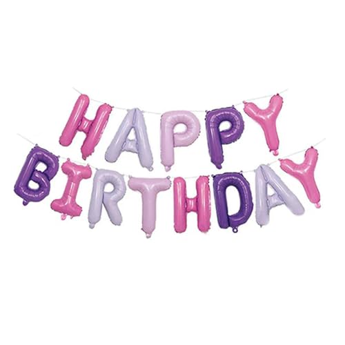 "Happy Birthday" Banner Folienballon, Luftballons Set -Caramel-Buchstabe 40cm von Generic