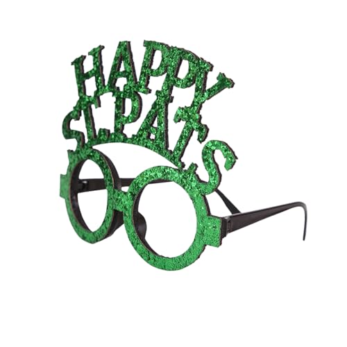 Happy St. Patricks Day Brille grüner Brillenrahmen irisches Kostümzubehör Foto Requisiten Cosplay Partyzubehör Heim St. Patrick's Day Büro Dekorationen von Generic