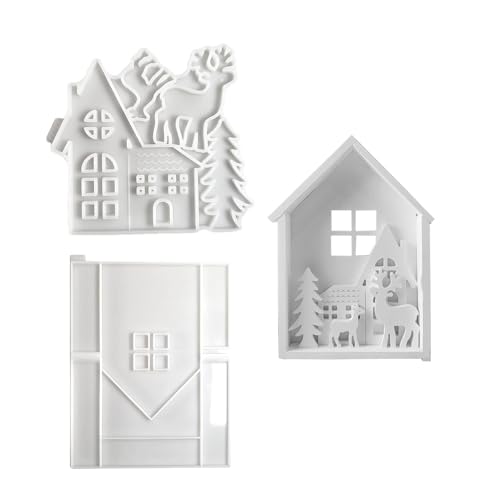 Harz Hausform, Weihnachtshaus Silikonform - Elch und Bäume Haus Silikonformen Gießformen | Seife und Wachs Handwerk, Shapeelktree für Zuhause, riu Harz Hausform, Weihnachtshaus Silikonform - Elch und Bäume Haus Silikonformen Gießformen | Seife und Wachs Handwerk, Shapeelktree für Zuhause, riu von Generic