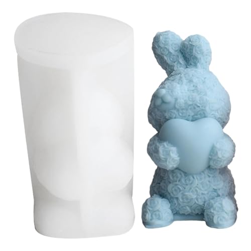 Hase Resin Mold, Silikonform, Rosa Kaninchen Epoxidharz, Seifenbart Backform, Romantische Antihaft-Silikonform für den von Generic