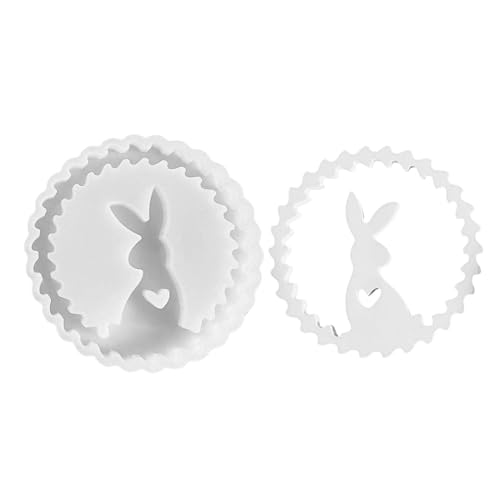 Hasenanhänger Gießform - Osterring Hasenanhänger Hasenring Silikonform Kaninchen Silikonform | Reißfestes Kaninchen Aromatherapie Gips Gips Gips Ornament von Generic