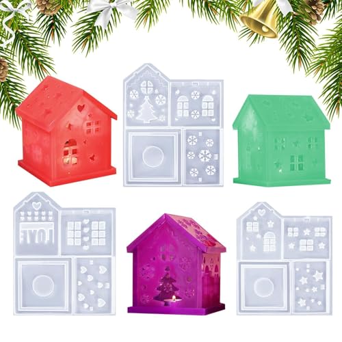 Haus-Kerzenhalterform, Silikonform in Hausform, Winter-Weihnachtshaus Silikonform zum Gießen von Epoxidharz, Kunsthandwerk und Silikonformen Haus-Kerzenhalterform, Silikonform in Hausform, Winter-Weihnachtshaus Silikonform zum Gießen von Epoxidharz, Kunsthandwerk und Silikonformen von Generic